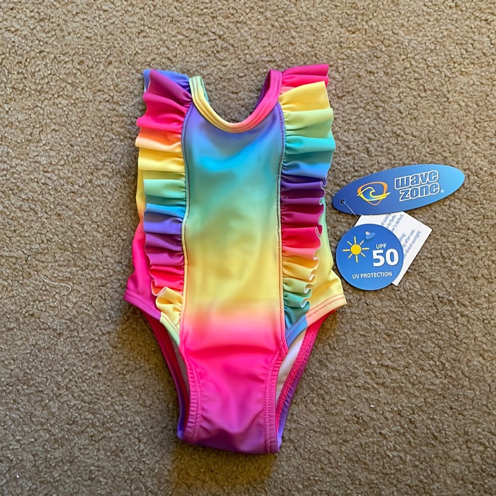 Wave Zone Rainbow Tie Dye One Piece Swimsuit 0/3 Months